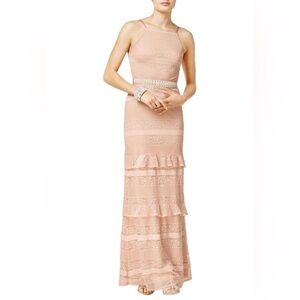 Speechless Women’s Pink Ruffled A-line Dress,Lace Size 1